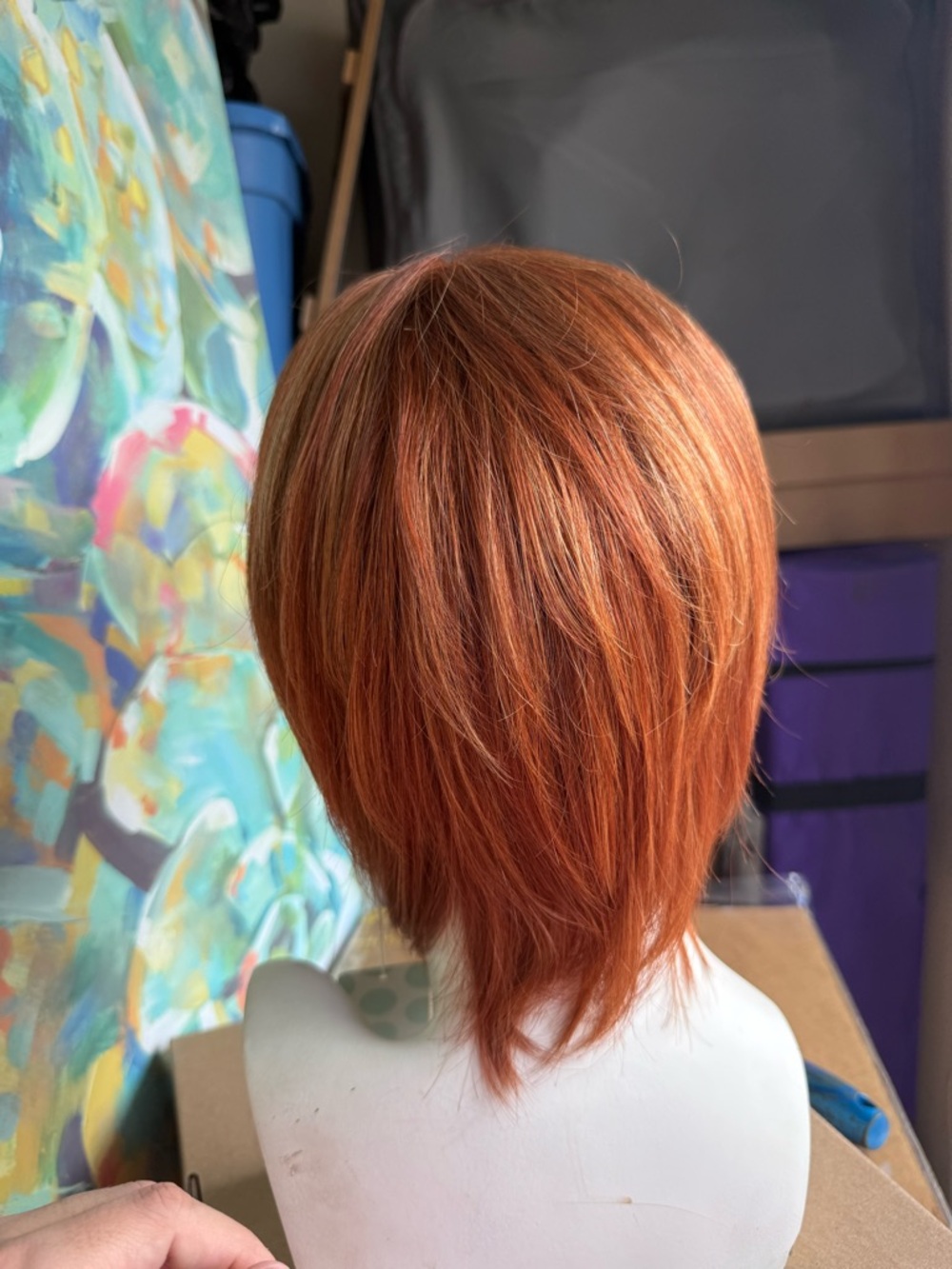 envy Short Layered Wig in Warm Auburn - Picture 4 of 7